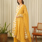 Sunlit Mustard Cotton Print Suit Set