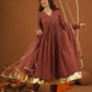 Zariya Brown Chanderi Gota Suit Set