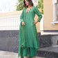 Green Floral Hand Embroidered Chanderi Kurta Set