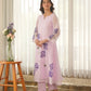 Light Lilac Hand Paint Soft Organza Suit Set