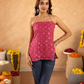 Rose Pink Mirrorwork Chikan Short Kurti