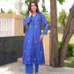 Tulip Tale Royal Blue Chanderi Kurta Set