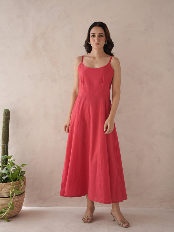 Noir red embroidery cotton cotton jacket dress