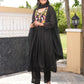 Floral Wine Black Hand Embroidery Chanderi Kurta Set