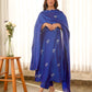 Blue Noor Aari Embroidered Chanderi Suit Set
