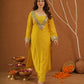 Sheeshmahal Yellow Chanderi Mirrorwork Suit Set