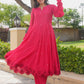 Ruby Bloom Floral Aari Work Chanderi Kurta Set