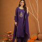 Zehra Purple Silk Zari Work Suit Set