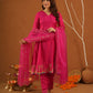 Sunehri Pink Silk Aariwork Suit Set
