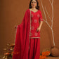 Libaas Red Chanderi Zariwork Sharara Set