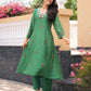 Green Floral Hand Embroidered Chanderi Kurta Set