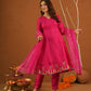 Sunehri Pink Silk Aariwork Suit Set