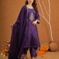 Zehra Purple Silk Zari Work Suit Set