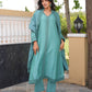 Sea Green Chanderi Lace Work Kurta Set