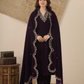 Noor Plum Velvet Kurta With Pant & Dupatta