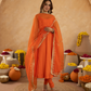 Orange Chanderi Anarkali with Aari Work & Sequin Embellished  Dupatta