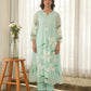 Pastel Mint Hand Paint Soft Organza Suit Set