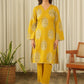 Mustard Bloom Screen Print Cotton Suit Set