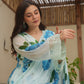 Hayat Sky Handpaint Georgette Suit Set
