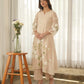 Ivory Beige Hand Paint Soft Organza Suit Set