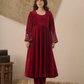 Meher Maroon Velvet Kurta With Pant & Dupatta