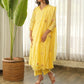 Lemon Yellow Embroidered Chanderi Kurta Set with Pants & Dupatta
