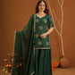 Tarannum Green Muslin Zariwork Sharara Set