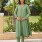 Pista Chanderi Lace Work Kurta Set