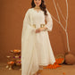Apsaara White Chanderi Gota Suit Set