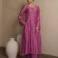 PETUNIA PLUM CHANDERI EMBROIDERY SUIT SET