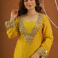 Sheeshmahal Yellow Chanderi Mirrorwork Suit Set