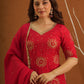 Libaas Red Chanderi Zariwork Sharara Set