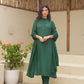 Bloosom Green Silk Straight Suit Set