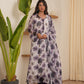 Plumeria Chiffon Floral Straight Suit Set