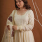 Nayab Off White Silk With Handpaint Dupatta