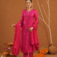 Nazakat Pink Silk Mirrorwork Suit Set