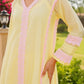 Pastel Yellow Chanderi Lace Work Kurta Set