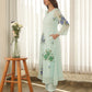 Mint Blossom Handpainted Organza Suit Set