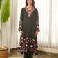 Black Floral Embroidered Muslin Kurta Set with Straight Pants