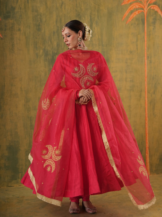 Rani Chaandrika Silk Anarkali Set