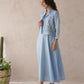 Liliah baby blue embroidery cotton cotton jacket dress