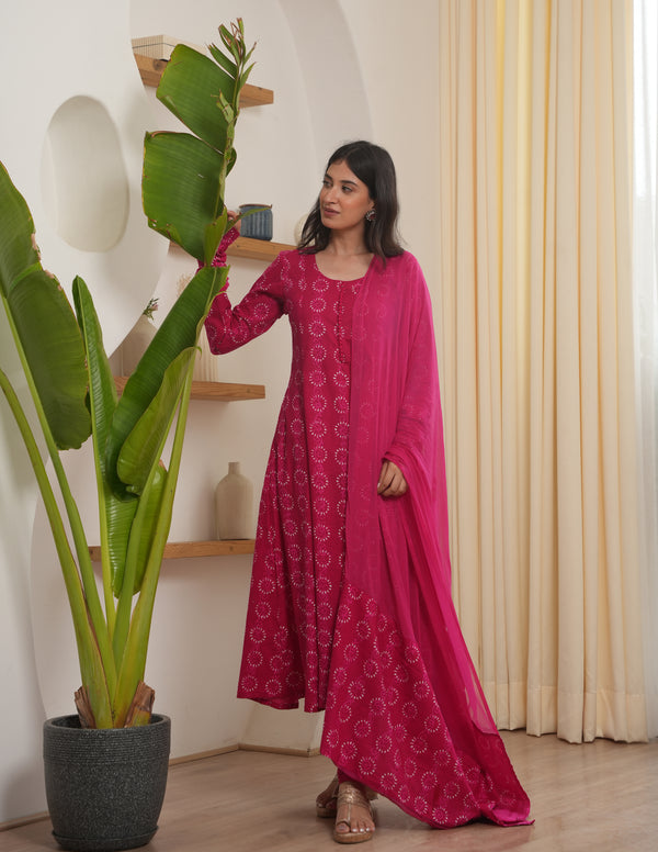 Amira Pink Cotton Suit Set