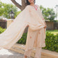 Beige Floral Hand Embroidered Chanderi Kurta Set