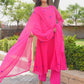 Pink Fuchsia Bloom Doria Aari Kurta Set