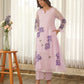 Light Lilac Hand Paint Soft Organza Suit Set