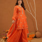 Adaayein Orange Chanderi Zari Sharara Set