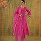 Roohani Pink Chanderi Floral Cutwork Suit Set