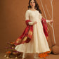 Roohi Off White Chanderi Set With Bandhej Dupatta