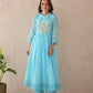 Aurea Sky Blue Doria Embriodered Suit Set