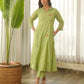 Pistachio Green Embroidered Chanderi Kurta Set with Pants